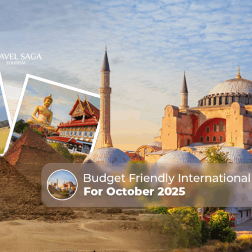 budget international trips in October 2025, affordable travel destinations in October Blog Banner by Travel Saga Tourism