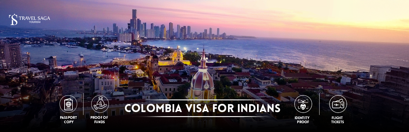 Colombia Visa for Indians | Colombia tourist visa for Indians BT Banner By Travel Saga Tourism