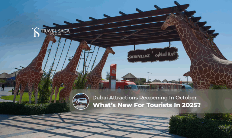 Dubai attractions reopening, Dubai attractions 2025 Blog banner by Travel Saga Tourism