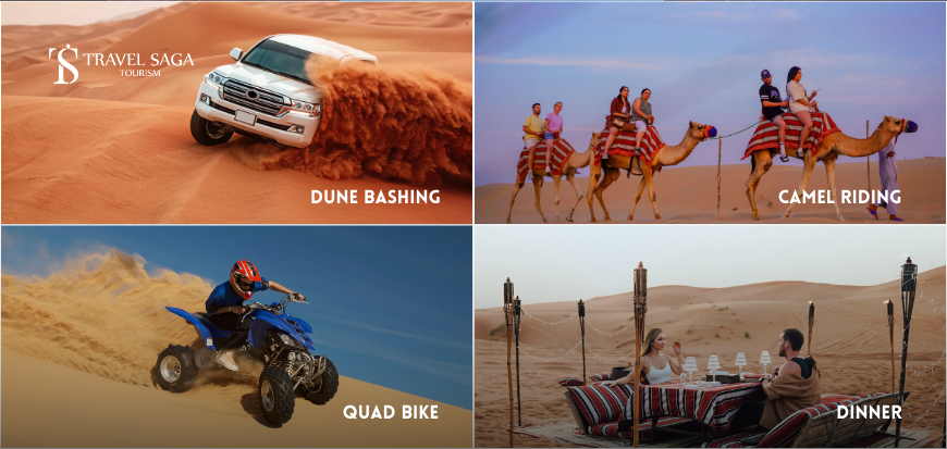 Dune bashing, Camel riding, Quad bike & Dinner 