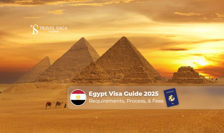 Egypt visa requirements | Egypt tourist visa fees Blog Banner by Travel Saga Tourism