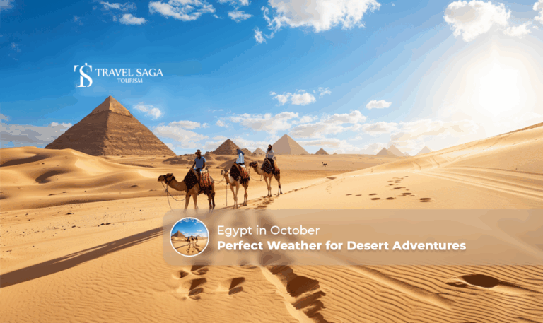 Egypt in October | Egypt October weather Blog Banner by Travel Saga Tourism