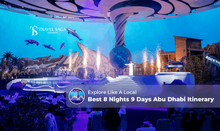 Abu Dhabi itinerary | 8-night 9-day itinerary Blog Banner by Travel Saga Tourism