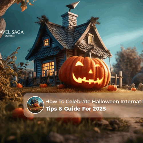 Celebrate Halloween Internationally | Halloween decoration ideas Blog Banner by Travel Saga Tourism