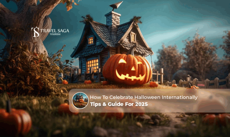 Celebrate Halloween Internationally | Halloween decoration ideas Blog Banner by Travel Saga Tourism