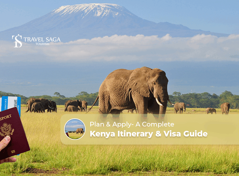 Kenya itinerary and visa guide, apply for Kenya visa Blog Banner by Travel Saga Tourism