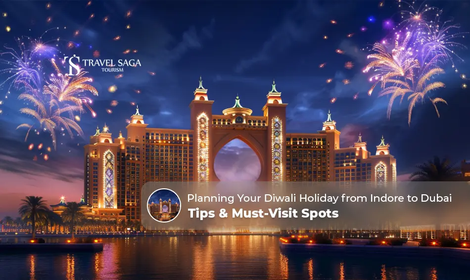 Diwali in Dubai | Indore to Dubai Diwali package Blog Banner by Travel Saga Tourism