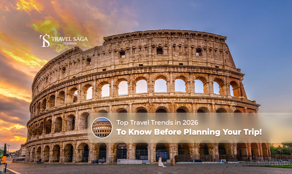 Top travel trends in 2026, Trending travel destinations in 2026 Blog Banner by Travel Saga Tourism