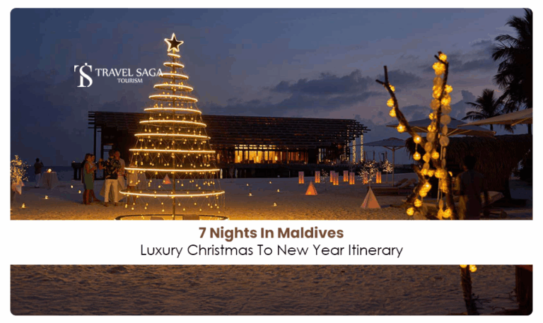 7 nights Maldives itinerary | Maldives New Year itinerary Blog Banner by Travel Saga Tourism