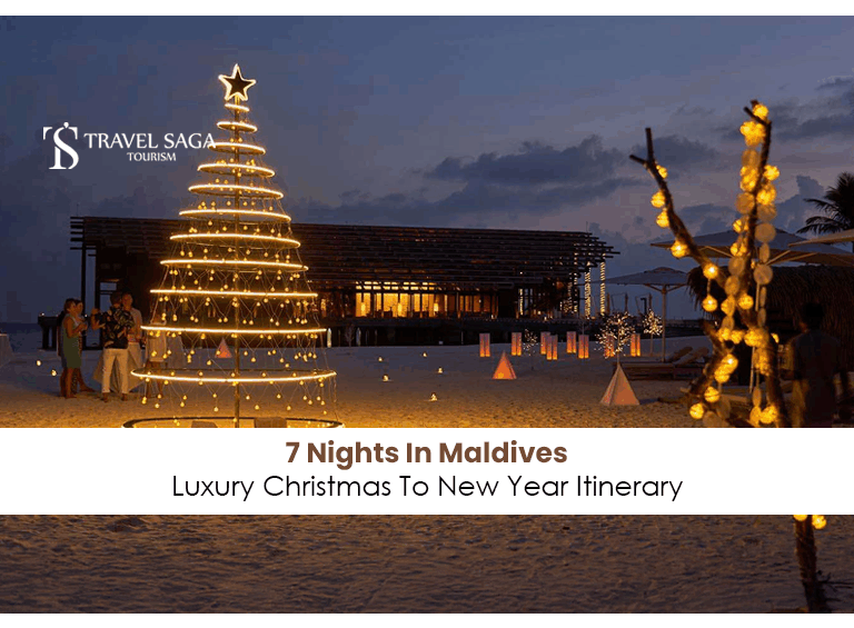7 nights Maldives itinerary | Maldives New Year itinerary Blog Banner by Travel Saga Tourism
