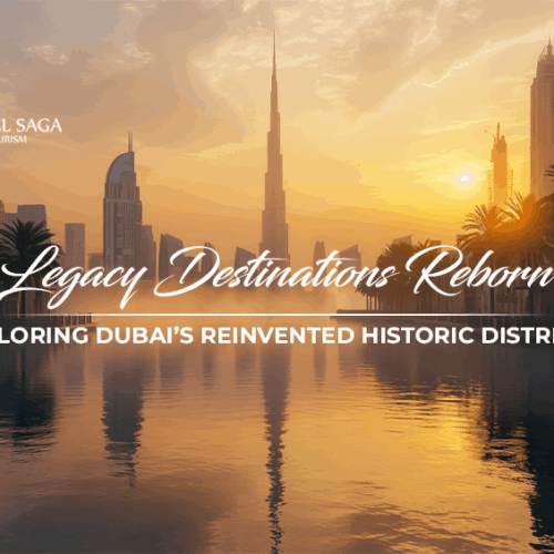 Old Dubai heritage districts | Dubai heritage vs modern Dubai Blog Banner by Travel Saga Tourism