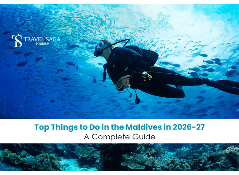 Maldives travel guide | Best things to do in the Maldives Blog Banner by Travel Saga Tourism