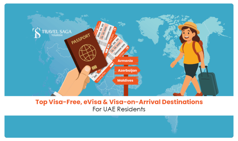visa free countries for UAE residents | eVisa for UAE residents Blog Banner by Travel Saga Tourism
