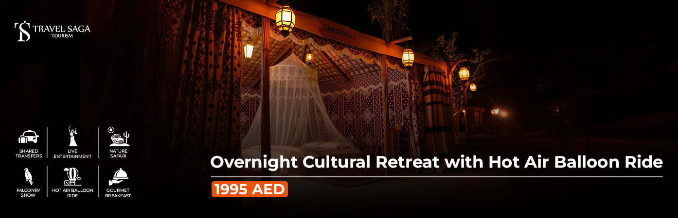 Overnight cultural retreat hot air balloon ride experience