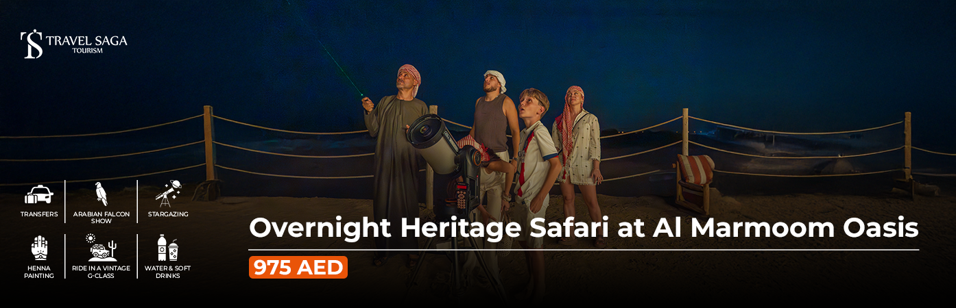 Luxury desert safari experience at Al Marmoom Oasis Dubai