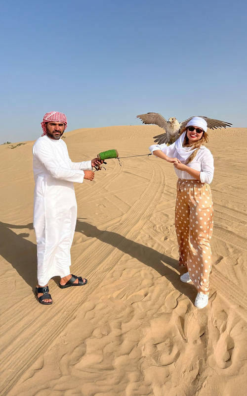 falcon training with Luxury Heritage Safari Dubai