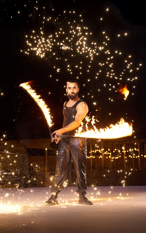 fireshow with Luxury Heritage Safari Dubai