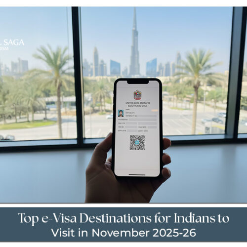 e-Visa destinations for Indians | e-Visa destinations November Blog Banner by Travel Saga Tourism