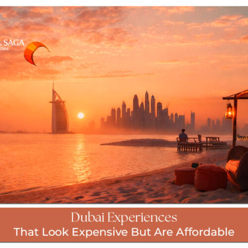 Affordable Dubai experiences Blog Banner by Travel Saga Tourism