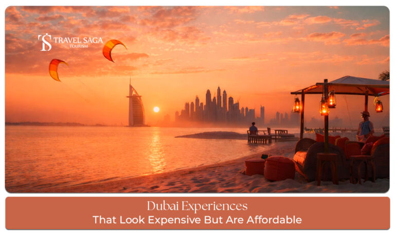 Affordable Dubai experiences Blog Banner by Travel Saga Tourism