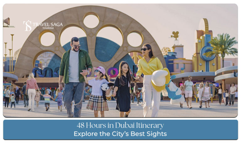 48 hours in Dubai Blog Banner by Travel Saga Tourism