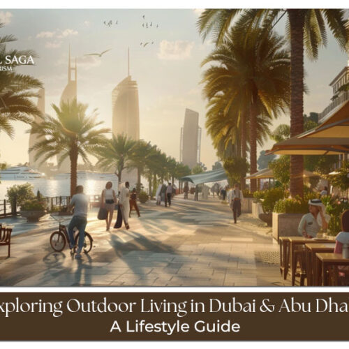 outdoor living in Dubai Blog Banner by Travel Saga Tourism