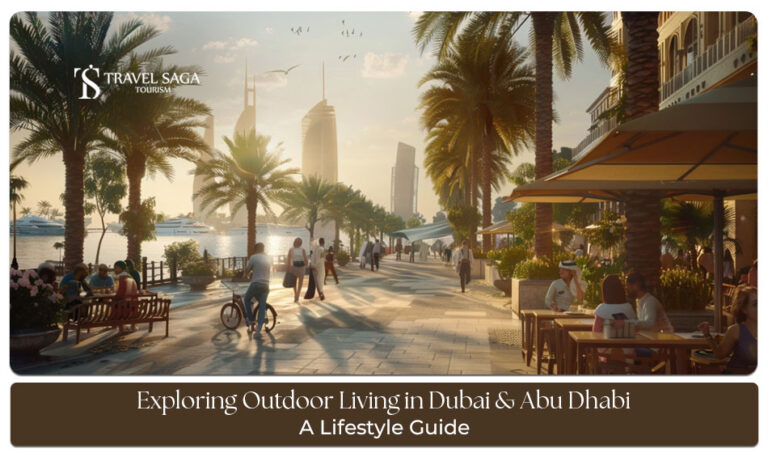 outdoor living in Dubai Blog Banner by Travel Saga Tourism