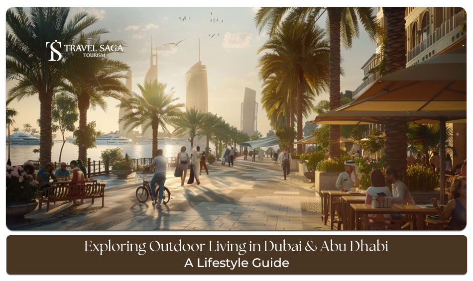 outdoor living in Dubai Blog Banner by Travel Saga Tourism