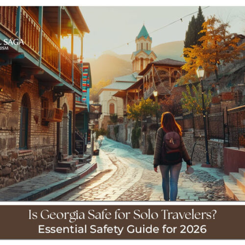 is Georgia safe for solo travelers Blog Banner by Travel Saga Tourism