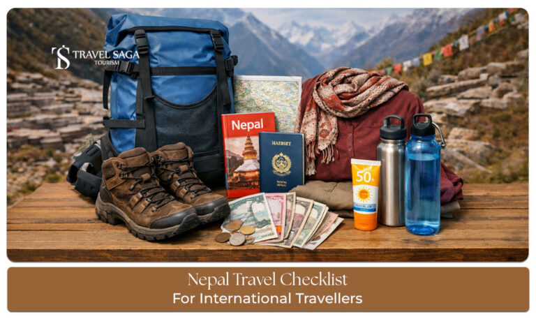 Nepal travel checklist blog banner by Travel Saga Tourism