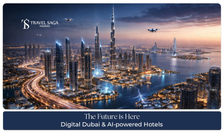 Digital Dubai blog banner by Travel Saga Tourism.