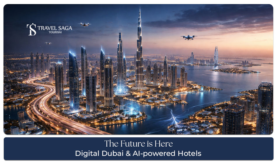 Digital Dubai blog banner by Travel Saga Tourism.