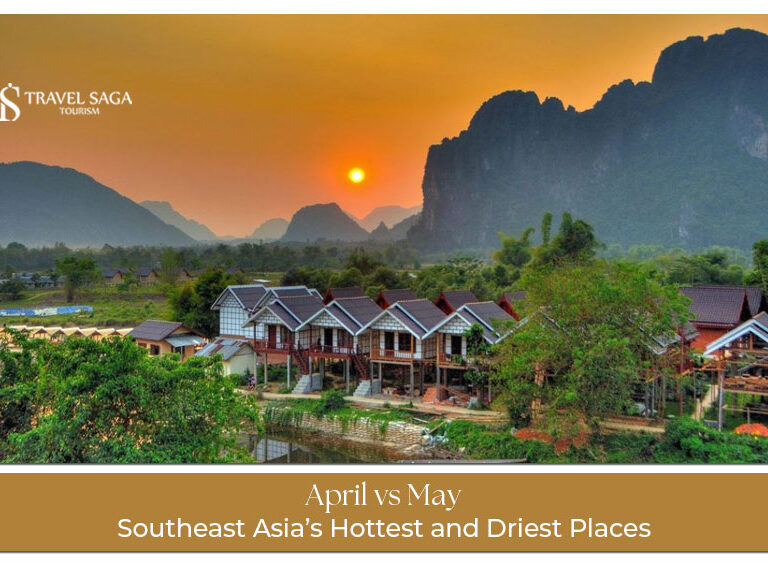 April vs May weather comparison showing the hottest and driest places in Southeast Asia travel season guide