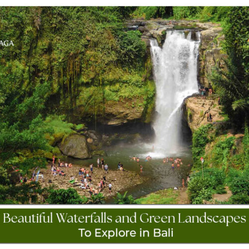 Beautiful waterfalls and green landscapes in Bali