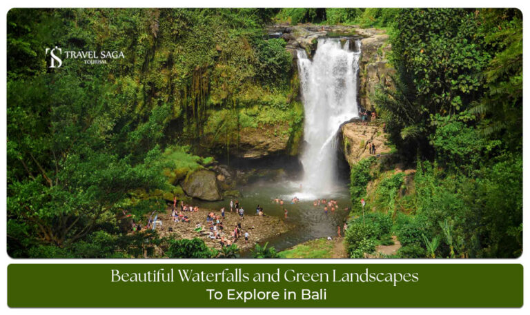 Beautiful waterfalls and green landscapes in Bali