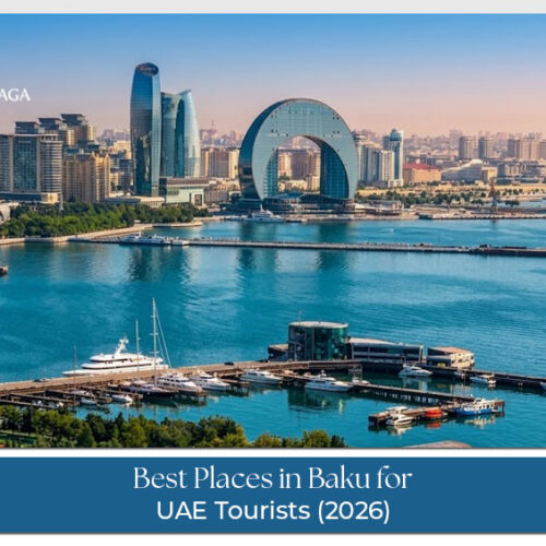 Baku coastal city scenic view