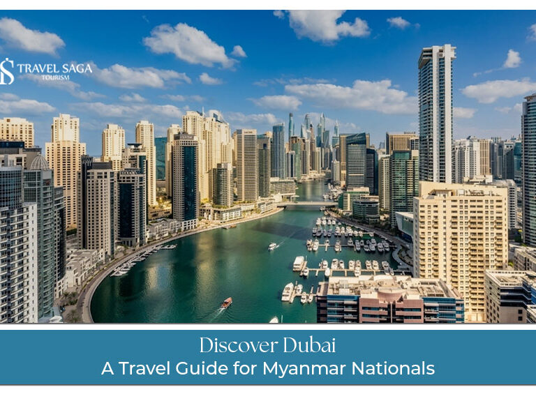Myanmar traveler exploring Dubai skyline