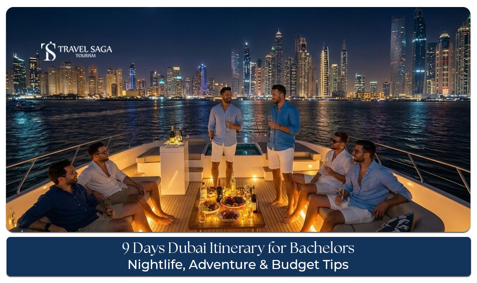 9 Days Dubai Itinerary for Bachelors with nightlife desert safari yacht tours and luxury experiences