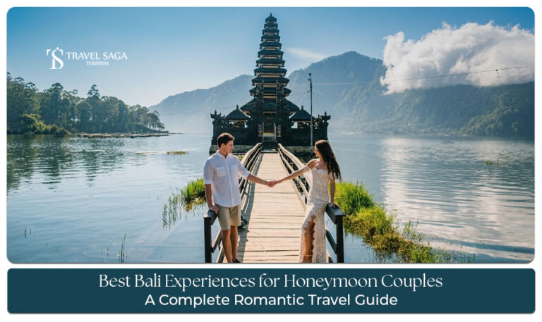 Honeymoon couple enjoying romantic experiences and scenic views in Bali