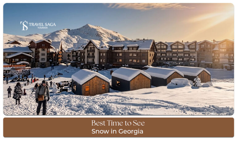Best time to see snow in Georgia with winter landscapes and mountain resorts