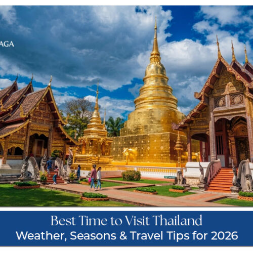 Thailand travel in 2026 featuring tropical beaches, temples, and popular tourist attractions