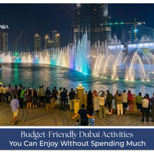 Visitors enjoying free attractions in Dubai, including waterfront views, public beaches, and iconic city landmarks on a budget.