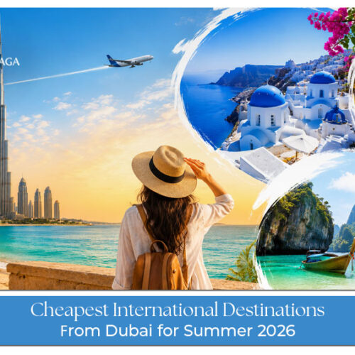 Popular international summer destinations from Dubai featuring beaches, mountains, and cultural attractions