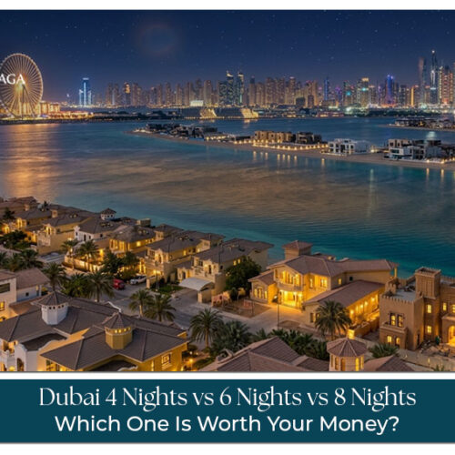 Comparison of 4-night, 6-night, and 8-night Dubai travel itineraries with top attractions