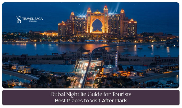 Dubai nightlife guide for tourists featuring entertainment, dining, and evening attractions