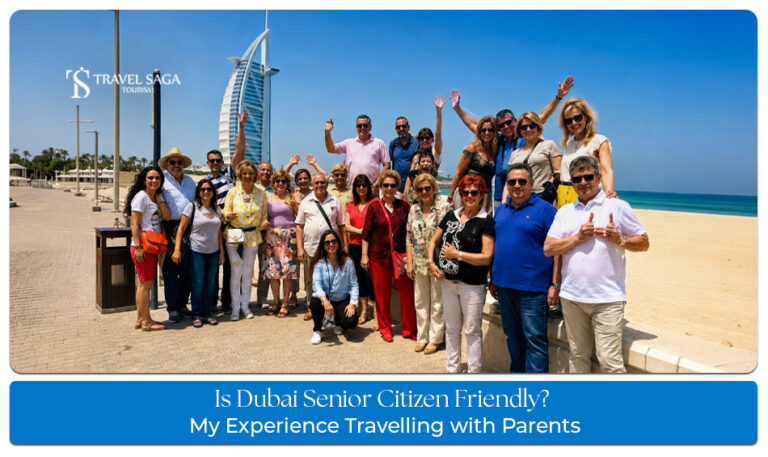Senior citizens enjoying accessible attractions and comfortable travel in Dubai