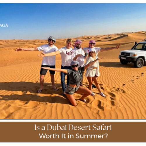 Dubai desert safari experience in summer with sunset views and desert activities