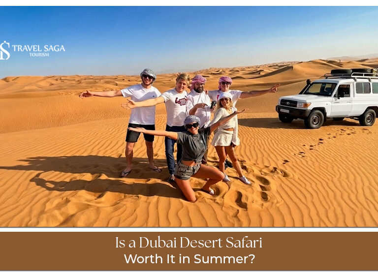 Dubai desert safari experience in summer with sunset views and desert activities