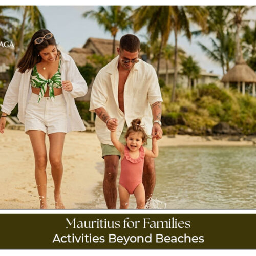 Family enjoying beaches and attractions in Mauritius during a tropical holiday