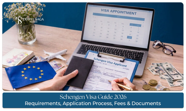 Schengen visa application guide 2026 with passport and travel documents
